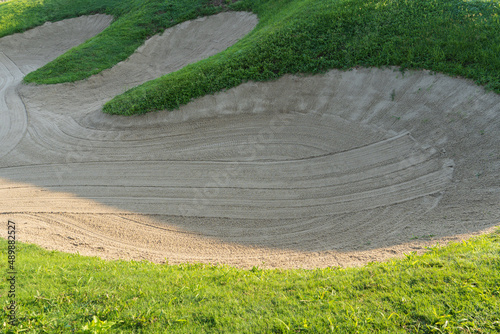 Golf course sand bunker background for the summer tournament