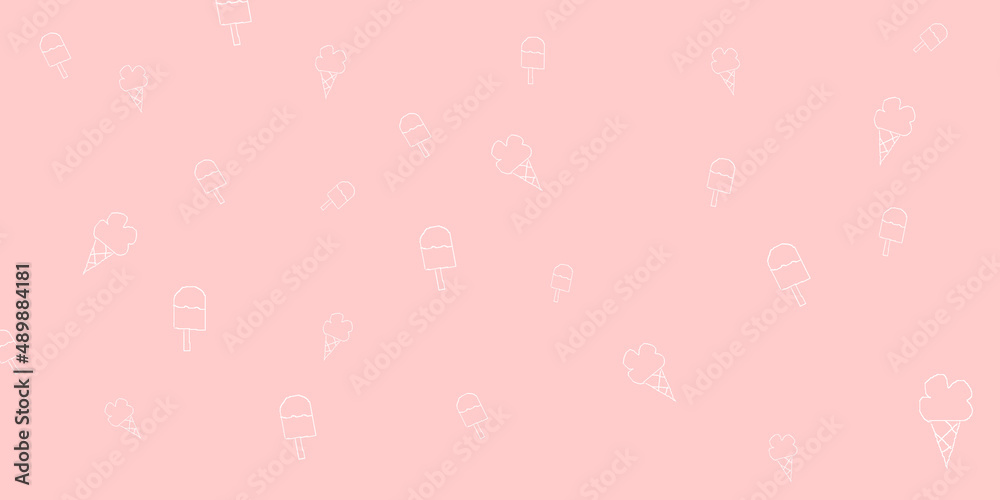 Pink ice cream drawing background.