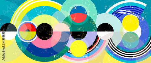 abstract circle background, retro, geometric design, grungy