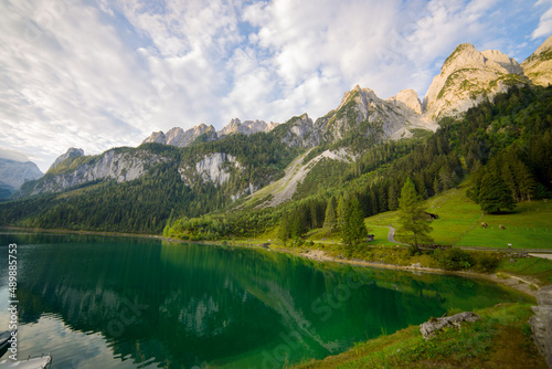 Fototapeta Naklejka Na Ścianę i Meble -  Beautiful lake among the mountains in the Alps