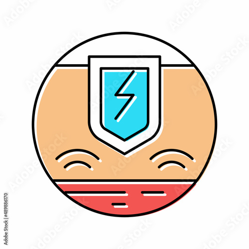 hypersensitivity skin color icon vector illustration