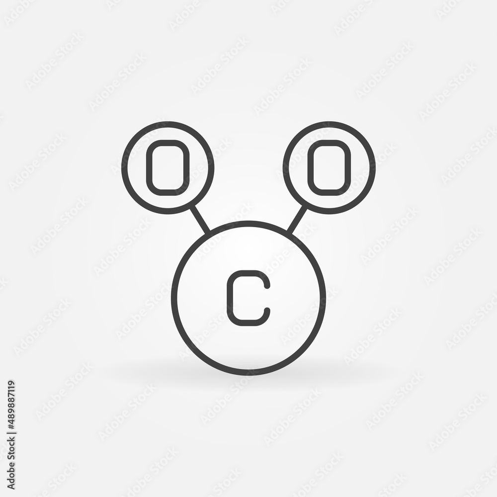 CO2 Formula vector Carbon Dioxide concept line icon CO2 Formula vector Carbon Dioxide concept line icon