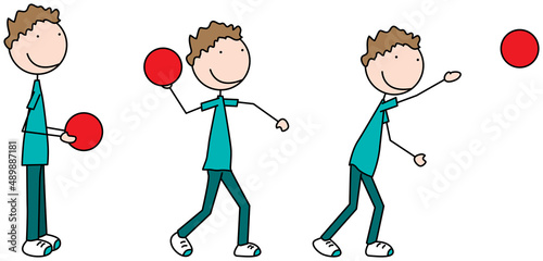 Happy kid playing with ball