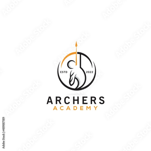 creative abstract archery symbol icon logo design vector illustration, sports logo, template