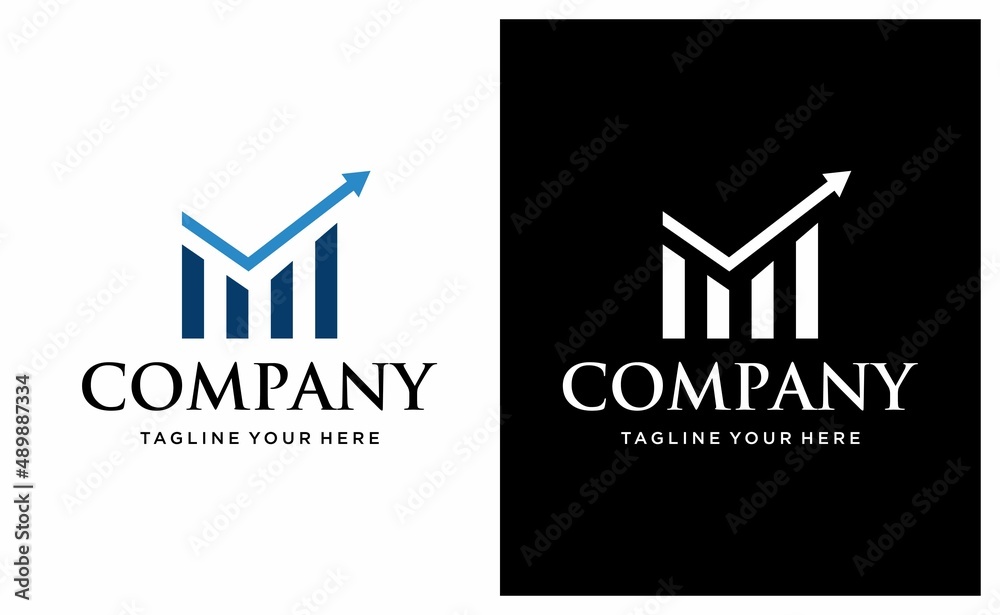 Letter M logo vector for Market Invest / Finance, icon design template elements. on a black and white background. Letter M logo vector for Market Invest / Finance, icon design template elements. on a black and white background.