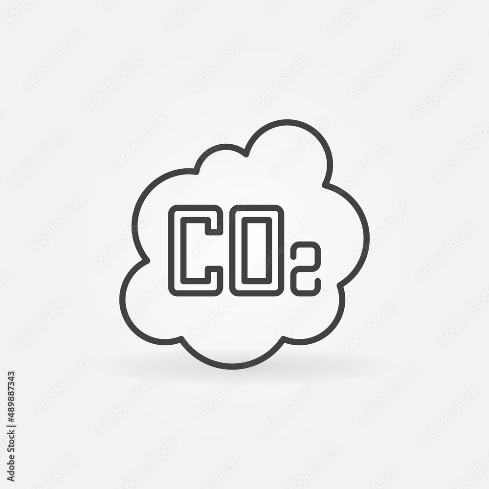 Carbon Dioxide outline vector CO2 concept icon Carbon Dioxide outline vector CO2 concept icon