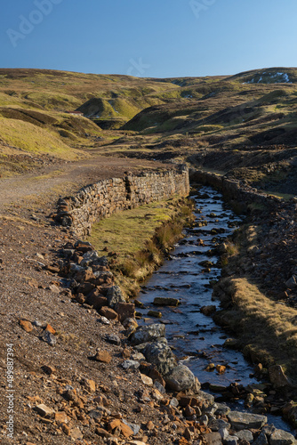 Landscape near Nenthead, Cumbria, UK, which was a lead mining area photo