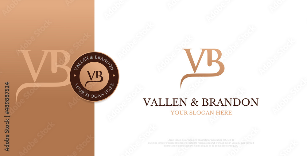 Initial VB Logo Design Vector