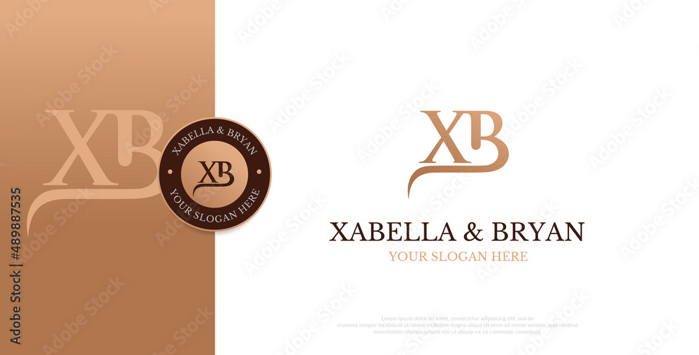 initial XB logo design vector