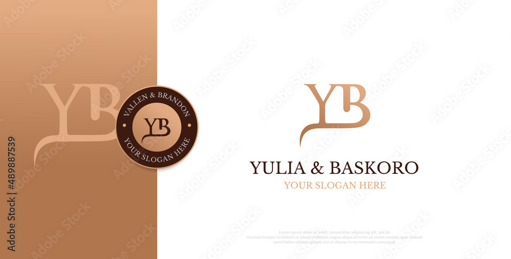 initial YB logo design vector