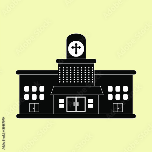 church building vector illustration, perfect for icons, templates, invitations, posters, brochures, etc photo