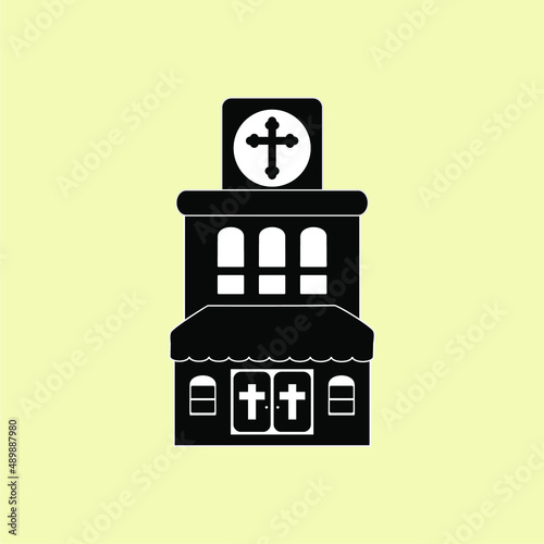 church building vector illustration, perfect for icons, templates, invitations, posters, brochures, etc