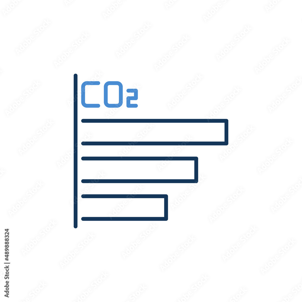 Carbon Dioxide CO2 Bar Chart vector concept modern icon Carbon Dioxide CO2 Bar Chart vector concept modern icon