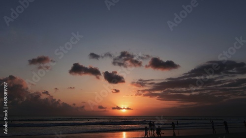 sunset over the sea, kuta beach, bali © dewa