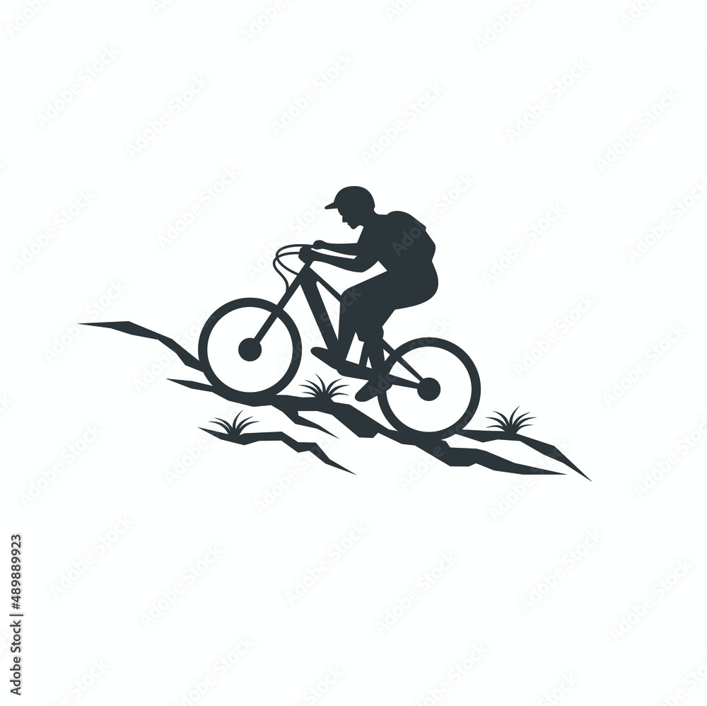 Obraz premium illustration of mountain bike, outdoor sport, vector art.