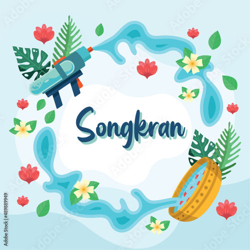 Tableau sur toile songkran festival card