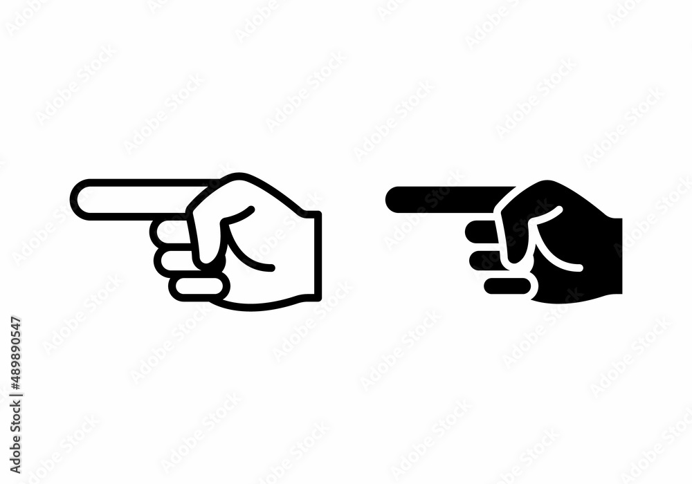 finger pointing icon vector