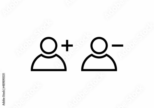 add and delete friends icon vector