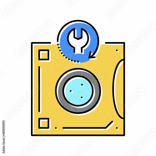 tape backup restore services color icon vector illustration