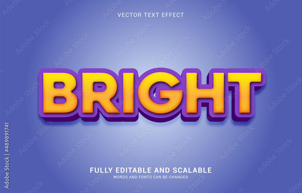 editable text effect, Bright style