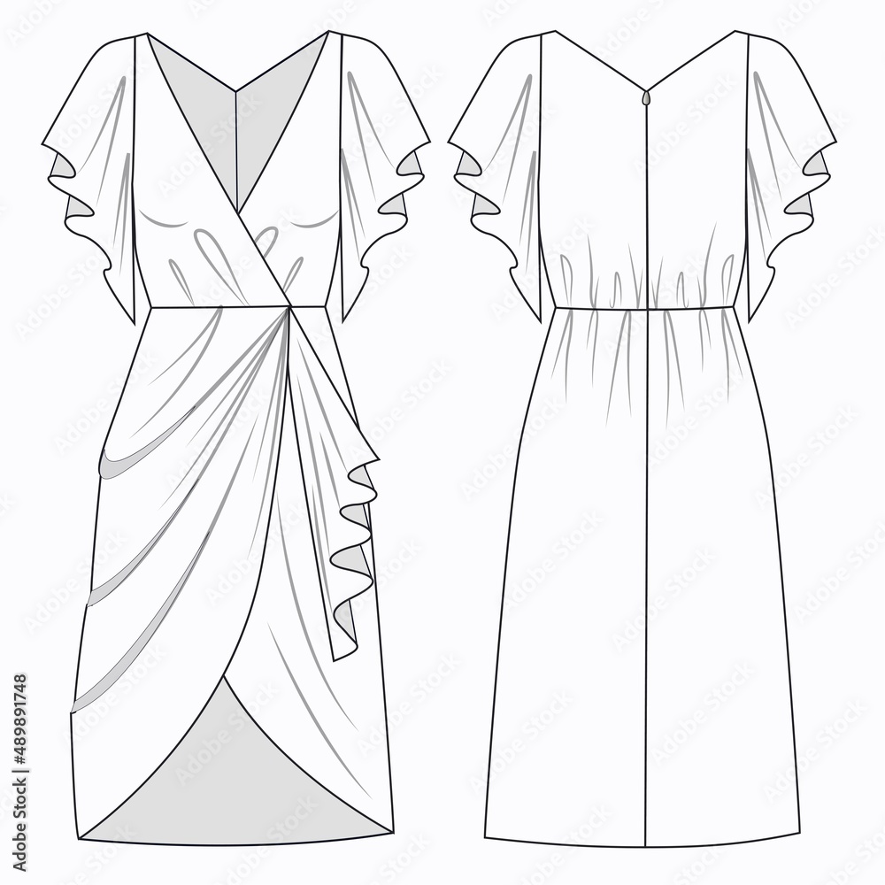 Vector mini dress fashion CAD, woman bodycon... - Stock Illustration  [96333800] - PIXTA