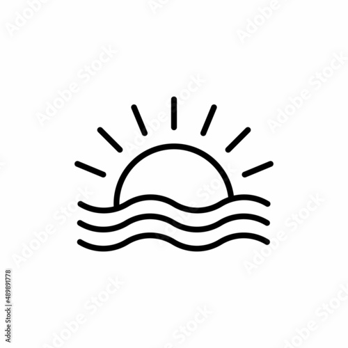 sunrise under the sea icon vector