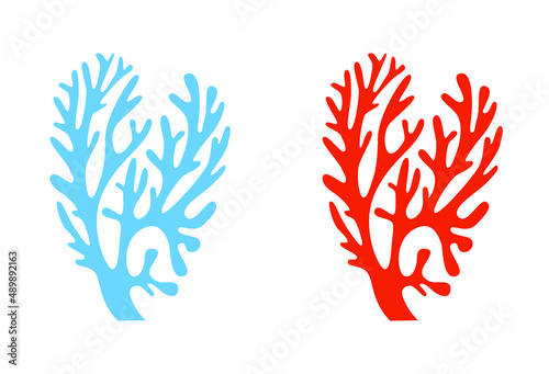 The silhouette of an algae or coral , an excellent design on a marine theme