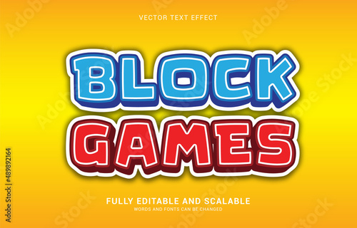 editable text effect, Block Games style