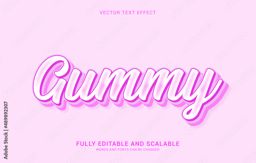 editable text effect, Gummy style