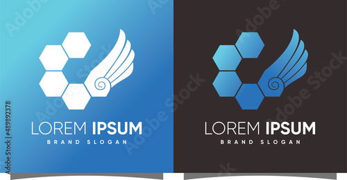 Abstract Unique logo with creative modern syle Premium Vector