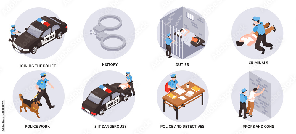 Police Work Isometric Compositions Police Work Isometric Compositions