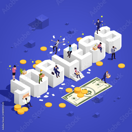 Unemployment Isometric Composition