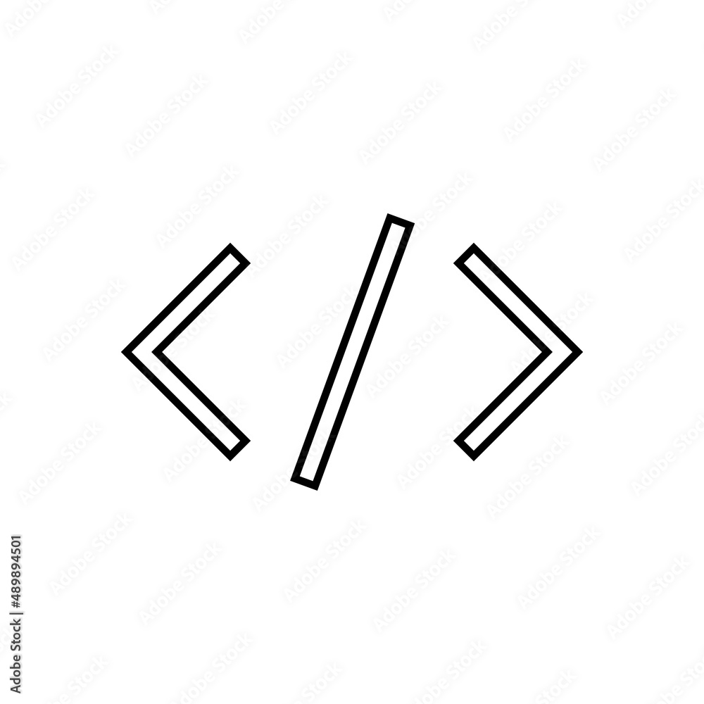 Code icon in line style Code icon in line style