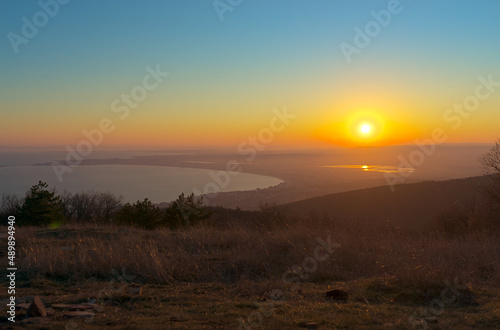 Overlooking a beautiful landscape at sunset, the sea and the valley © Mariyka Herman