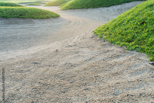 golf course sandpit background,Obstacle bunkers are used for golf tournaments