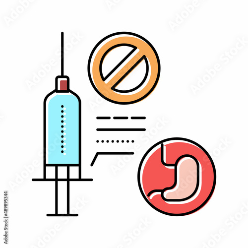 adverse reaction to anesthesia color icon vector illustration