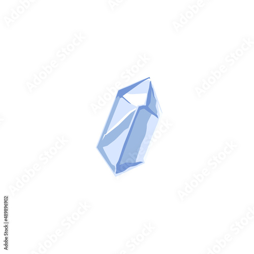 Icy frozen crystal cartoon flat vector illustrations isolated on white.