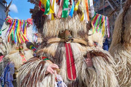 Colorful face of Kurent, Slovenian traditional mask, carnival time. Traditional mask used in februar for winter persecution, carnival time, Slovenia.