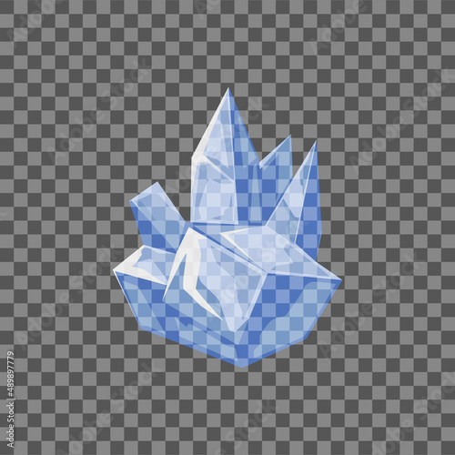 Ice block, iceberg in vector illustration isolated on transparent background