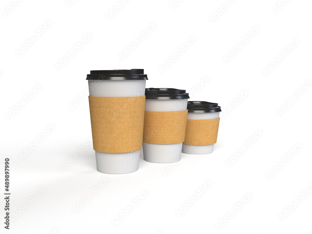 Coffee cup isolated on white background 3D RENDERING Coffee cup isolated on white background 3D RENDERING