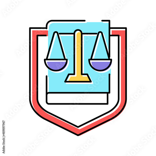 law symbol with scales color icon vector illustration