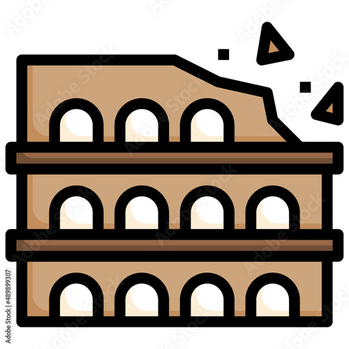 COLOSSEUM filled outline icon,linear,outline,graphic,illustration