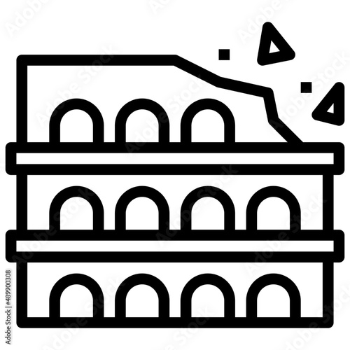 COLOSSEUM line icon,linear,,graphic,illustration