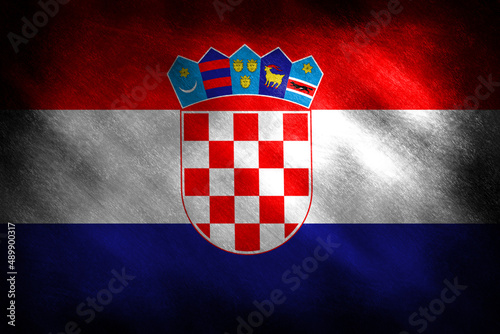 The flag of Croatia on a blackboard background