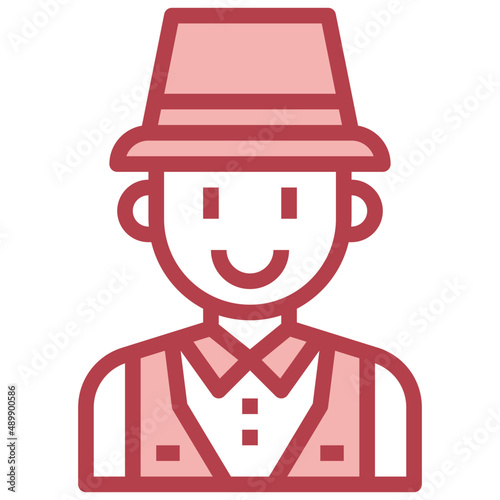 ARCHAEOLOGIST red line icon,linear,outline,graphic,illustration