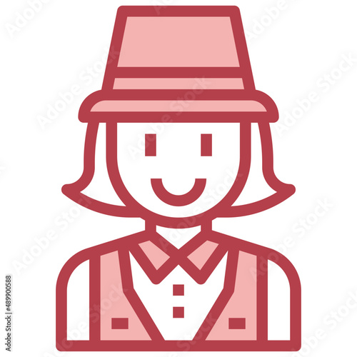 ARCHAEOLOGIST red line icon,linear,outline,graphic,illustration
