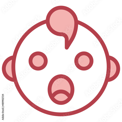 AMAZED red line icon,linear,outline,graphic,illustration