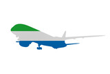 Aircraft News clip art in colors of national flag on white background. Sierra Leone