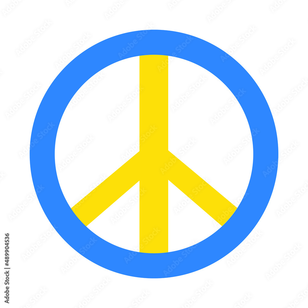 peace symbol. Ukraine flag colors. let the war stop peace symbol. Ukraine flag colors. let the war stop