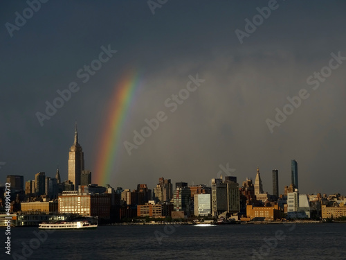 Rainbow over New York Skyline after Storm